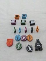 Lot Of (17) Wooden Meeple Board Game Tokens Arrows Pillars +100 - £18.98 GBP