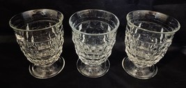 Indiana Glass Whitehall Cubist Footed Juice Glasses  Holds  6 oz  4-1/4&quot; Tall - £23.25 GBP