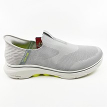 Skechers Go Walk 7 Gray Yellow Mens Extra Wide Slip On Sneakers - £47.04 GBP