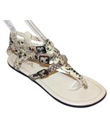 MIA Snake Print Hyram Strappy Thong Sandals Faux Leather Vegan size 6 - $24.32 CAD
