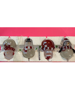 Lighted Set Of 4 Christmas Decorations- Snowmen, Santa &amp; Pequin - With B... - £19.06 GBP