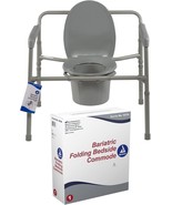 Dynarex Bariatric Folding Bedside Commode 3-in-1 Portable Toilet Chair R... - $161.79 CAD