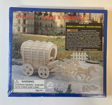 Horse &amp; Carriage 3D Wooden Model Kit #090140  Factory Sealed - £22.78 GBP