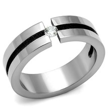 .18Ct Round Cut Simulated Diamond Split Shank Band Stainless Steel Wedding Ring - £37.20 GBP