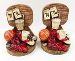 Vintage Set Resin Basketball Bookends #23 Michael Jordan Jersey Hoop Whi... - $31.99