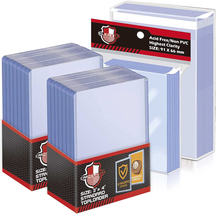 50 Trading Card Sleeves Hard Plastic Toploader Holder Plus 200 Penny Sleeves NEW - £11.28 GBP