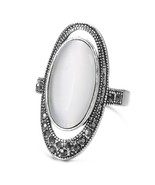Ethnic Bride Wedding Opal Ring New Fashion Retro Tibetan Silver Mosaic B... - £6.25 GBP