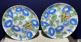 2 Keller Charles 8 Inch Round Plates Butterfly And Morning  Glory Pattern - £5.53 GBP