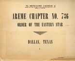Areme Chapter Order of Eastern Star Birth Dated Calendar 1948-49 Dallas ... - $17.82