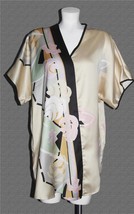 VTG YOLANDE Lightweight Kimono Style Floral S/S Nightgown / Top Wms L / ... - $22.99