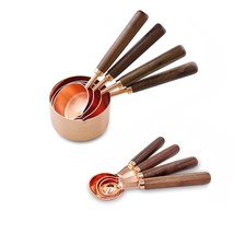 8Pcs Measuring Cups Spoons,Stainless Steel Rose Golden Measuring Spoons For Kitc - £35.95 GBP