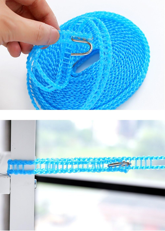 2 Pack Nylon Clothesline Windproof Clothes Drying Rope Travel Clothes Line Porta Item image 8
