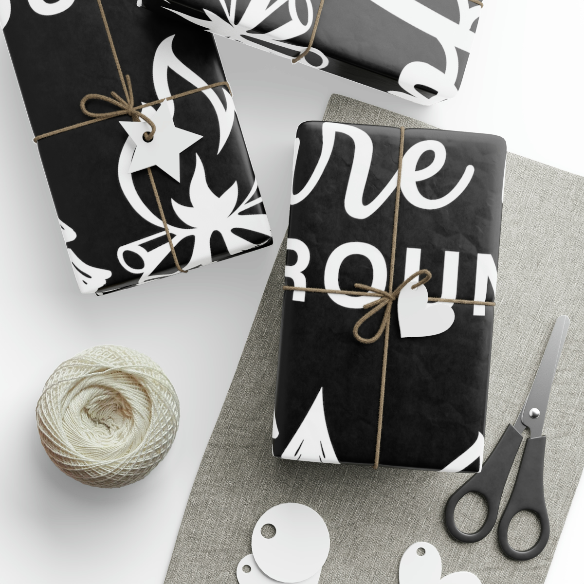 Custom Printed Wrapping Paper - 90gsm Fine Art Matte/ Glossy - Black And White M - $16.48 - $46.35