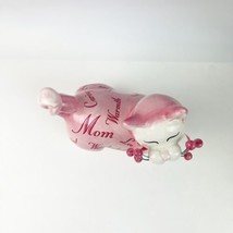 WhimsiClay Ceramics Lacombe #13043 Mom Willlits Cat Pink Mother’s Day 2005 - £39.95 GBP