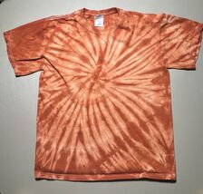 Gildan T Shirt Orange Tye Dye Spiral Pattern Women’s M - $9.90