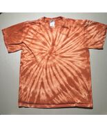 Gildan T Shirt Orange Tye Dye Spiral Pattern Women’s M - $181.84 MXN