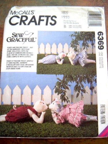 Primary image for MCCALLS CRAFTS 6369 SEW GRACEFUL POKEY AND PAULINE PIGLET 19" WITH CLOTHES