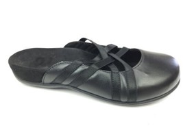 Vionic Claire Black Leather Slide Comfort Mules Shoes Orthopedic Size 7 US - £27.02 GBP