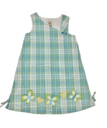 Copper Key Vintage Girls Plaid Summer Dress Size 6 Embellished Butterflies - $26.49 CAD
