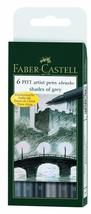 Faber-Castell Pitt Artist Brush Pen Wallet - Shades of Grey (6 Colours) - £26.58 GBP