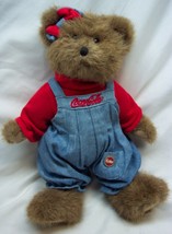 Boyds Coca-Cola Coke Teddy Bear Girl In Overalls 12&quot; Plush Stuffed Animal Toy - £14.61 GBP
