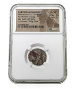 Parthian Kingdom Mithradates II c121-91 BC AR Drachm Ch XF, 5/5 3/5! - $212.84