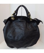 KENAR Black Quality  Leather Shoulder Bag Brass Accents Roomy Bag 14&quot; X 14&quot; - £38.93 GBP