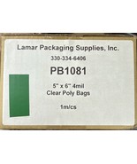 1000 5x6&quot; Clear Poly Bags Lay-Flat Open Top  4-Mil Case LDPE Plastic Pac... - $50.25 CAD