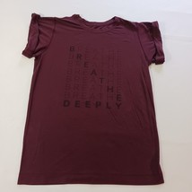 Lululemon “Breathe Deeply” Women’s Garnet Burgundy Roll Around T-Shirt Chest 36" image 6