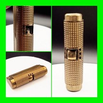 Rare Unique Vintage Solid Brass One Motion Squeeze Petrol Pipe Lighter -... - £102.86 GBP