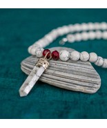 Pointed Howlite Serenity Beads Necklace | Handmade Custom Jewelry Gift 1... - £36.36 GBP