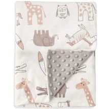 Baby Blanket Soft Minky With Double Layer Dotted Backing, Lovely Animals Printed - £22.44 GBP