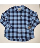 Levis Silvertab Shirt Mens Large Blue Flannel Oversized Long Sleeve Plai... - £19.54 GBP