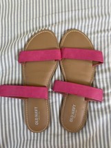 Old Navy Tan Sandal with Double Pink Straps Size 10 Womens - £6.96 GBP