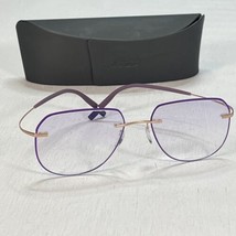 Silhouette Eyeglass Frames TMA Icon Womens 5518 70 FW 3530 Gold Purple 5... - £114.73 GBP
