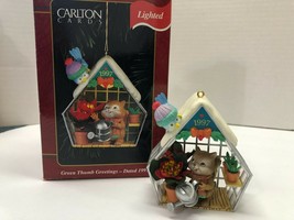 CARLTON CARDS Lighted Green Thumb Greetings 1997 Ornament - £15.58 GBP