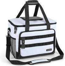 Soft Cooler Bag, Large Leakproof Beach Cooler, 30 Cans Collapsible Cooler, White - $38.95