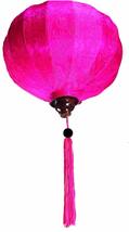Terrapin Trading Vietnamese Oriental Silk &amp; Bamboo Handcrafted Lantern Lamp Chin - £41.63 GBP