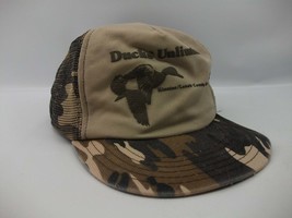 Ducks Unlimited Camo Hat Vintage Faded Camouflage Snapback Trucker Cap Made USA - $49.99
