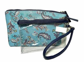 Time And Tru Ladies Nichole Wristlet Wallet With Detachable Pouch Blue P... - $13.35