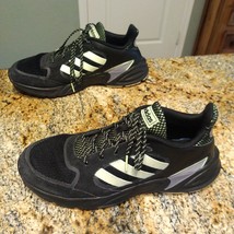 Adidas 90s Valasion Running Shoes Sneakers Black Hi-Res Green Men&#39;s Sz 9... - £58.84 GBP