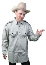 District 81 Light Button Up Shirt millatary style epaulettes - £23.65 GBP
