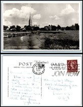 RPPC PHOTO Postcard - UK, Salisbury, Cathedral &amp; River C28 - $3.95