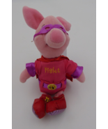 VINTAGE Superhero Piglet Stuffed Animal  8 inches Pink Cape Mask - $33.89 CAD