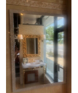 Bathroom Vanity Wall Mirror Crystal BLING Rectangle Frameless 24X32 LARG... - $189.99