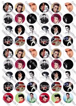 60 Precut 1&quot; Elvis Presley Bottle cap Images Set 1 - £8.23 GBP