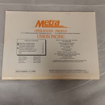 Metra Operations Profile Union Pacific Book 1999 98 Pages Drawings Proce... - $36.95