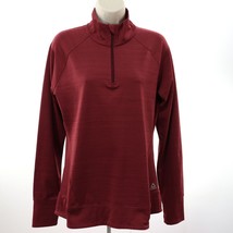 Reebok Women&#39;s Pullover Sweatshirt L Large 1/4 Zip Maroon  Heather Long Sleeve - £22.41 GBP