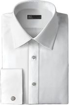 IKE Behar 50&#39;s Broad Cloth Cotton Point Collar Tuxedo Shirt with French Cuffs (a - $93.10+