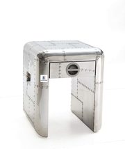 NauticalMart Aviator | Industrial Side Table END Table Aluminium Furniture - £642.61 GBP